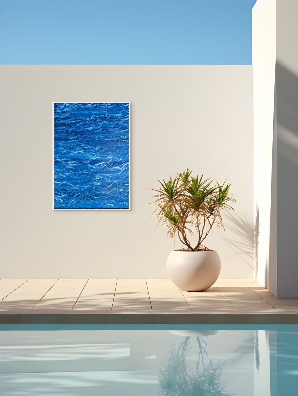 Ephemeral Form - Blue Abstract Oil Painting | Sea Foam and Ocean Hues