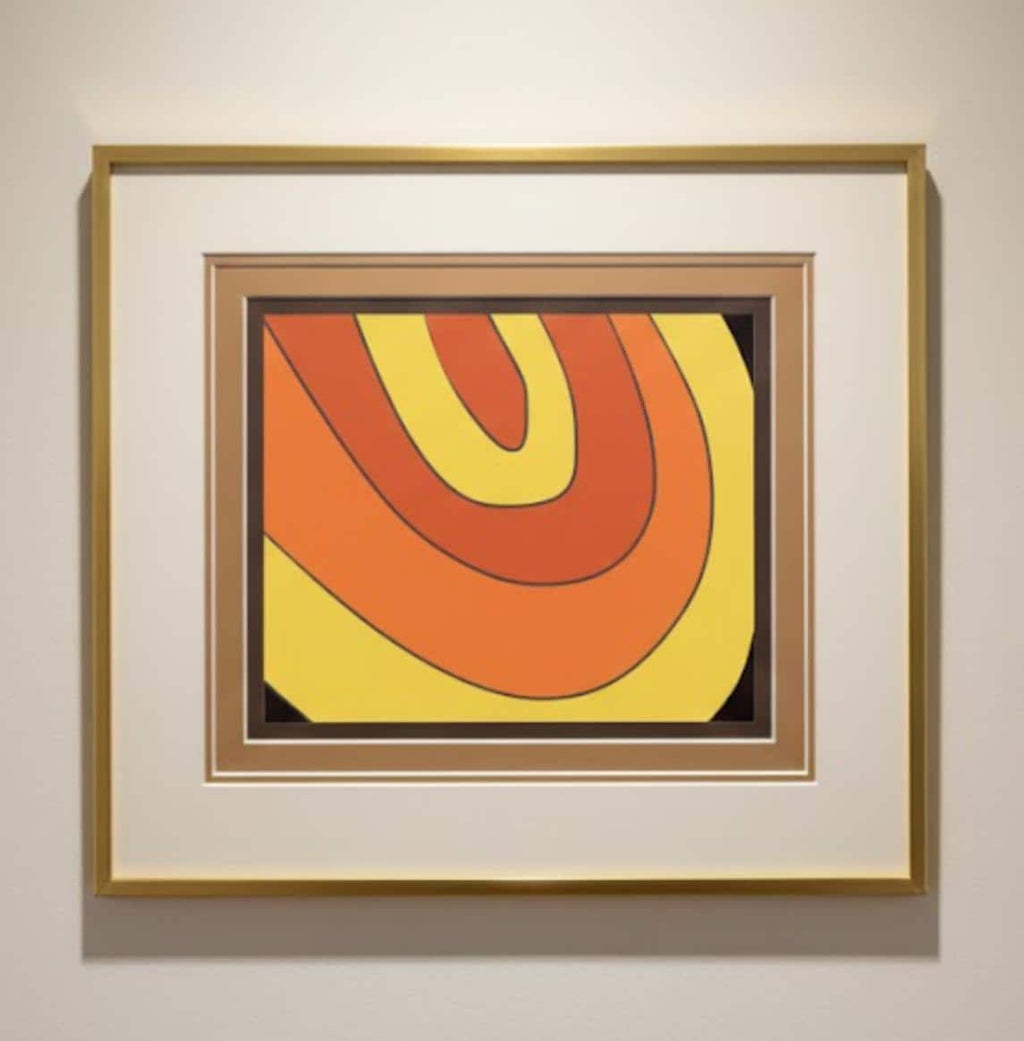 Retro Waves Art Print – Yellow Orange Abstract, 70s Style (Digital Download)
