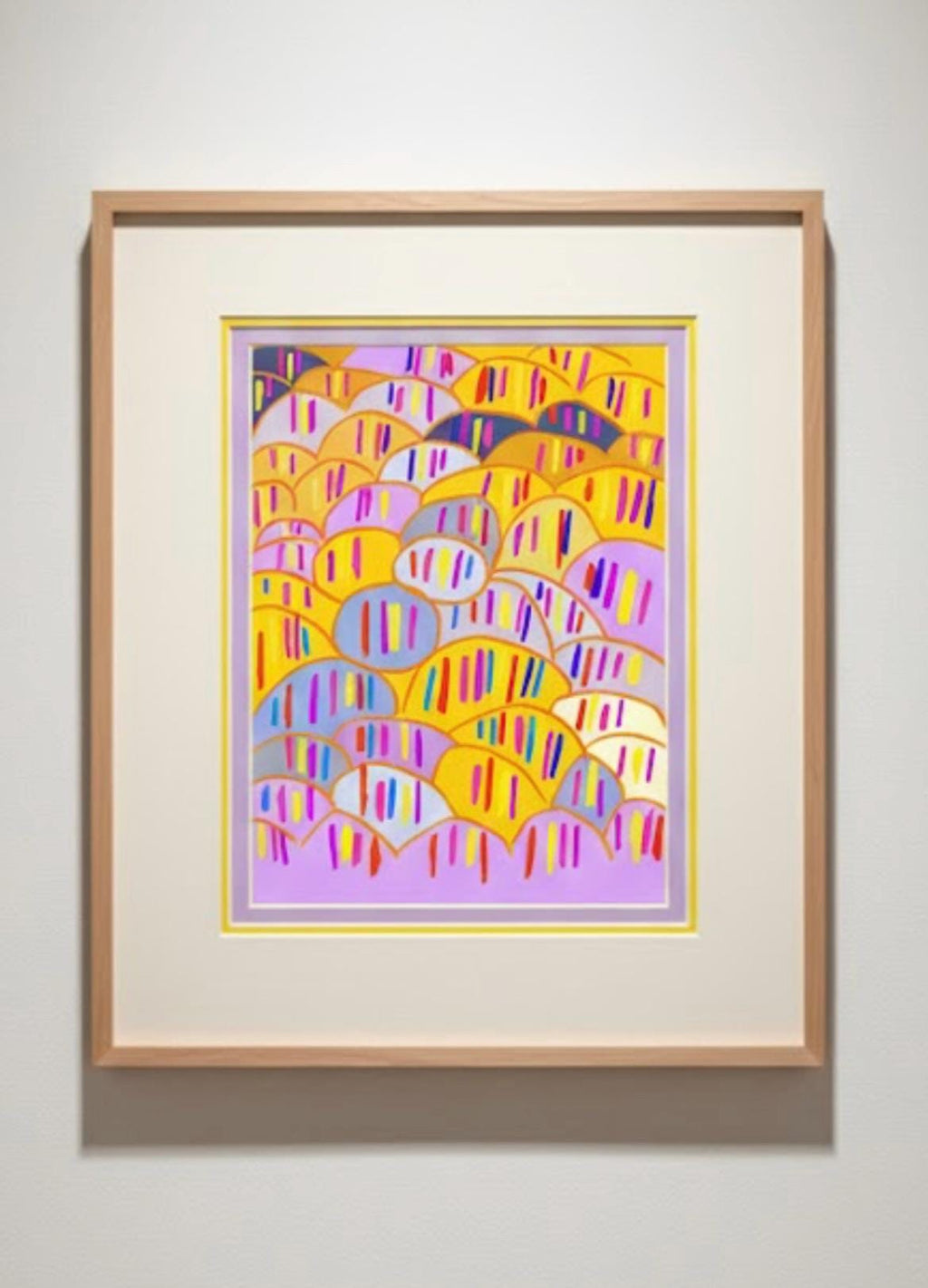 Dinamik Sarı Soyut Sanat Baskısı | Lavanta Moru Ritmik Duvar Dekoru | Enerjik Çağdaş Sanat Posteri | Dijital İndirilebilir Dosya