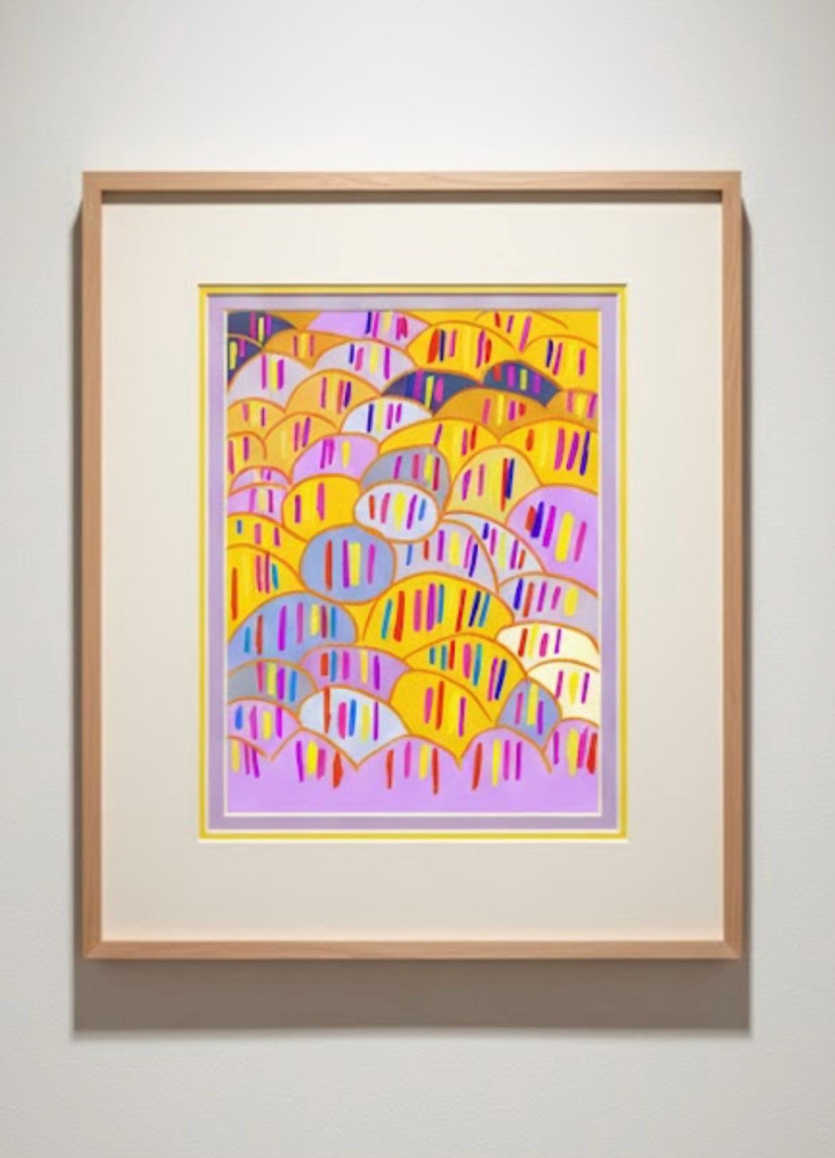 Dinamik Sarı Soyut Sanat Baskısı | Lavanta Moru Ritmik Duvar Dekoru | Enerjik Çağdaş Sanat Posteri | Dijital İndirilebilir Dosya