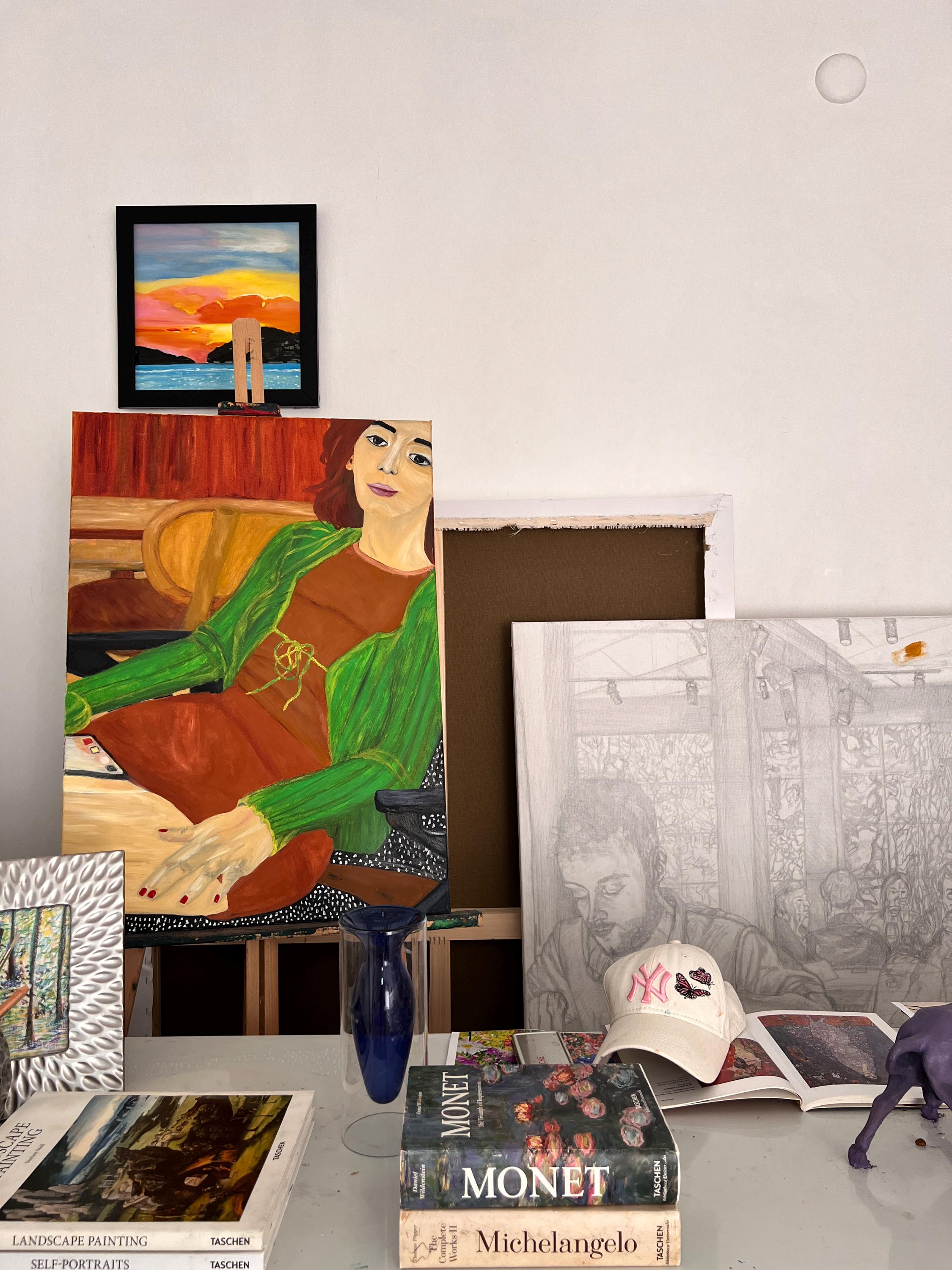 Original Oil Painting - Stylized Portrait, Abstract Art (70x50cm)