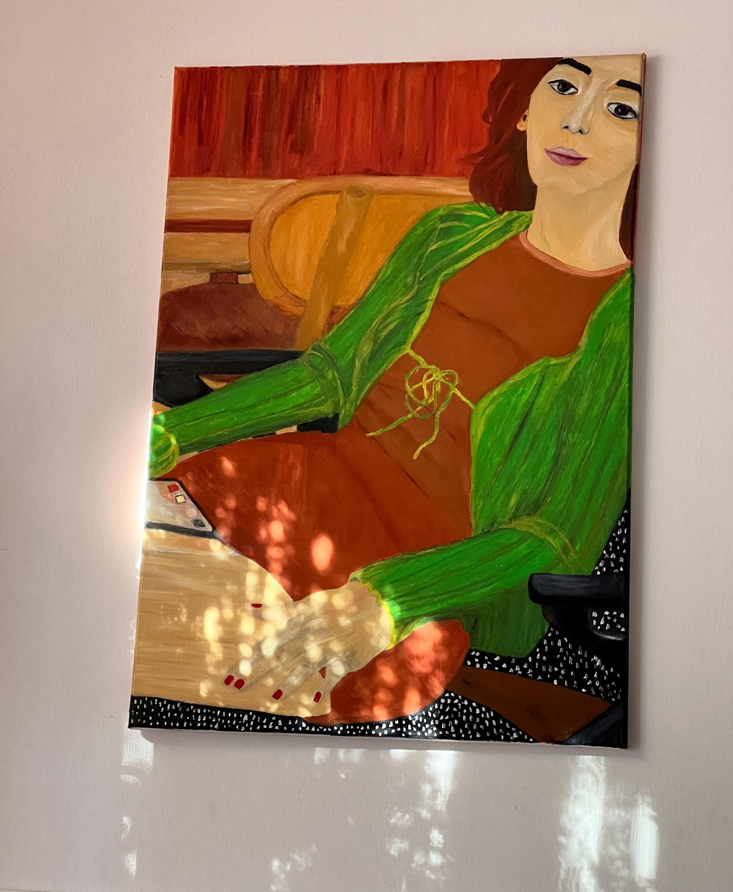 Original Oil Painting - Stylized Portrait, Abstract Art (70x50cm)