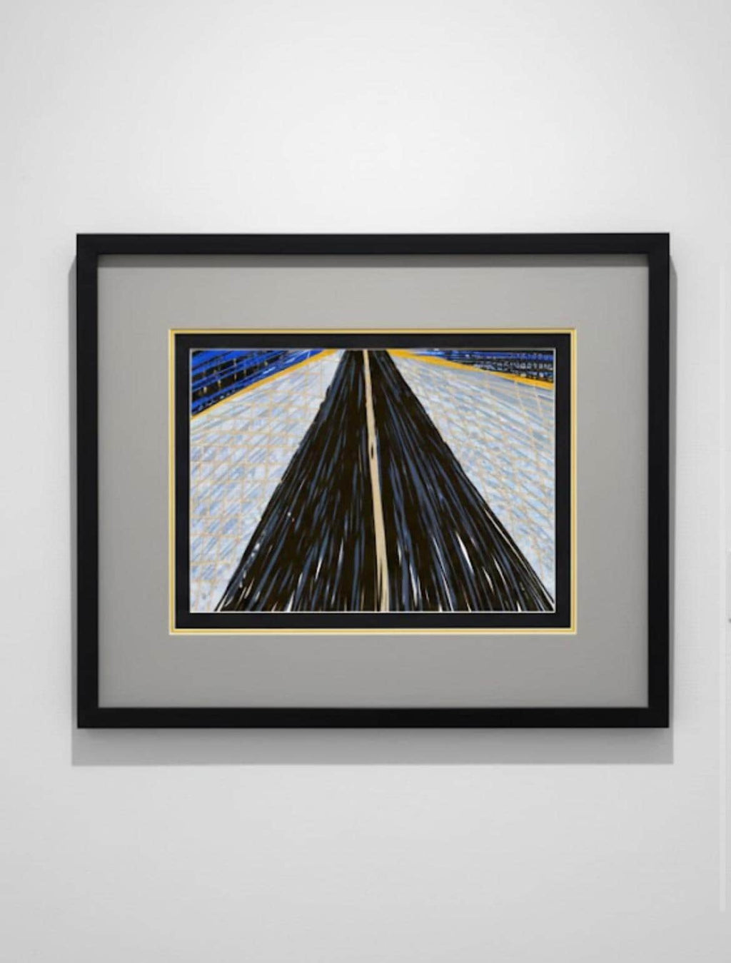 Yıldızlararası Yol Fütüristik Soyut Sanat Baskısı | Kozmik Tünel ve Dinamik Çizgiler | Mavi Sarı Galaksi Sanatı |Dijital İndirilebilir Dosya